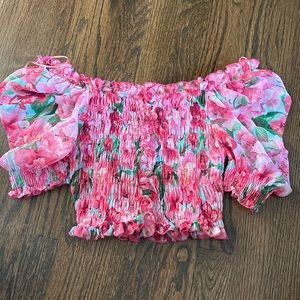 Floral smocked Zara top